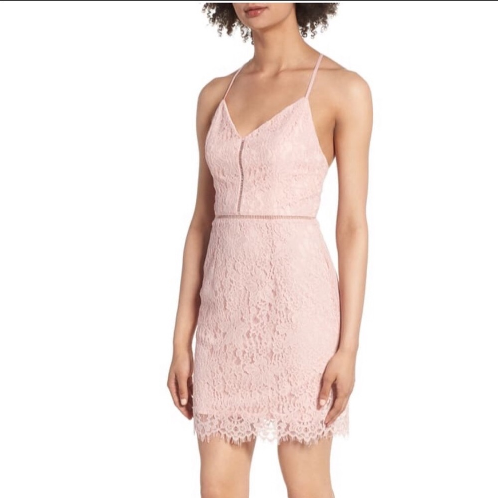 Pink Lace mini dress